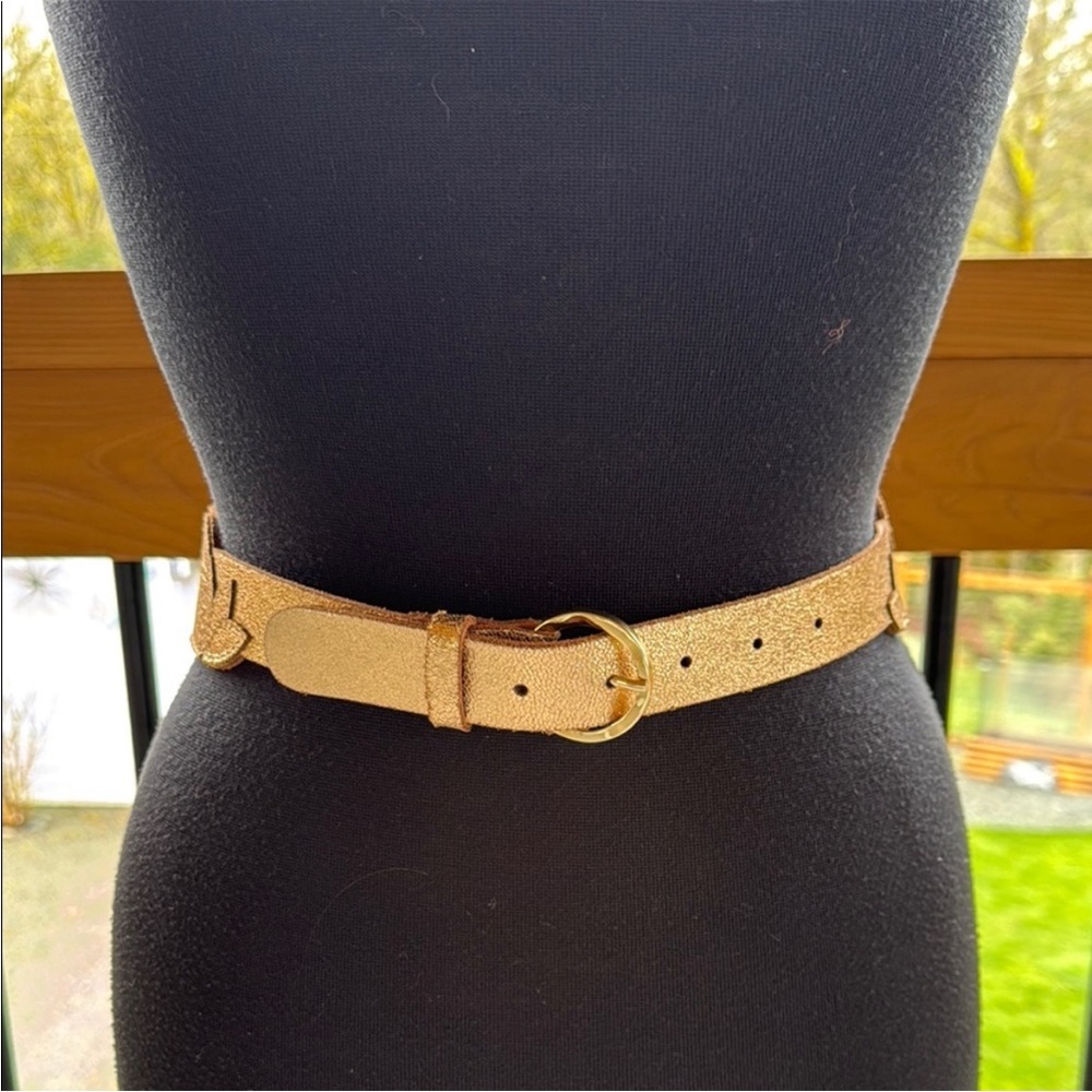 * NWOT* Des Petits Hauts | Gold Split Leather Belt